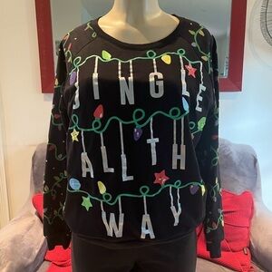 Freeze Jingle All Way Christmas Sweatshirt Led Flashing Light